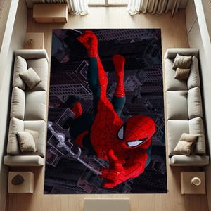 Spiderman Carpet,Amazing Spiderman, Spider Web, Super Hero Rug, Cartoon Character Rug, Kids Room Rug,Nusery Rug, Gift For Son, Birthday Gift