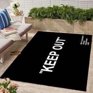 Tapete para área externa, Tapete abstrato para área externa, Tapete preto para terraço, Tapetes para varanda, Balkonteppich, Tapete de jardim, Tapete durável, Tapete boho, Tamanho especial