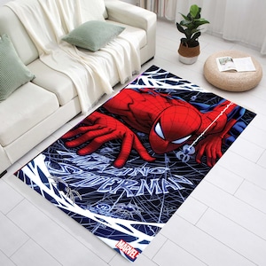 Amazing Spiderman, Cool Spiderman Rug, Creative Spiderman Rug,Spiderman comic Rug, Spider Web, Cartoon Character, Gifts For Kids,Gifts