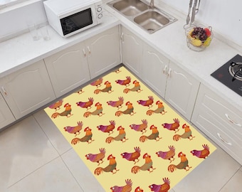 Cook Area Rug,Beige Rug,Chicken Rug,Kitchen Rug,Outdoor Rug,Floor Rug,Brown Chicken,Creative Rug,Kids Room Rug,Area Rug,New Year Gifts