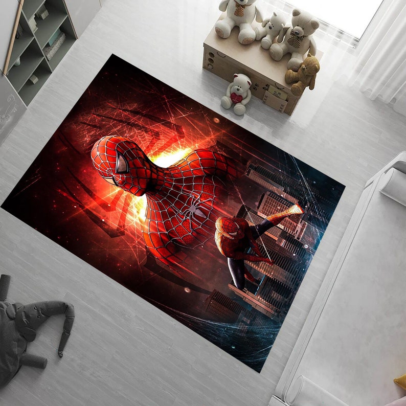 Spiderman Rug,spiderman Pattern Rug,cartoon Character,spiderman Comic ...