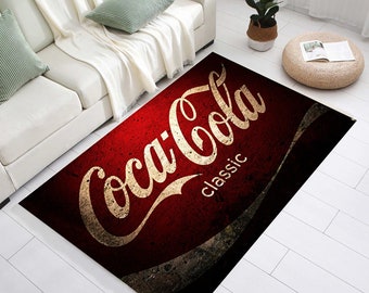 コカ・コーララグ：80年代風ヴィンテージの洗えるエリアラグ - Etsy 日本