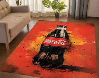 Retro Teppiche,Coca Cola,Coca Cola Muster, Cola Muster Teppiche, Trinkteppiche,Refresing Cola,Coca Cola, Cola Geschrieben Teppiche, Cola Teppiche,Rote Teppiche