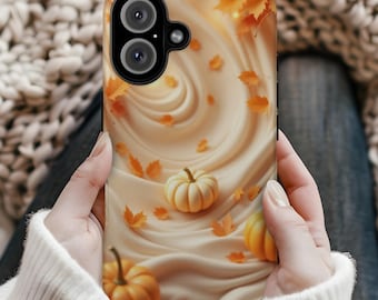 Fall Phone Case, Autumn Leaves Pumpkin Aesthetic iPhone Cover, Cozy Seasonal Phone Accessory, Samsung iPhone case 8 X 11 12 13 14 15 16