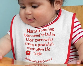 Funny Baby Bib with Cranford Quote - Elizabeth Gaskell Book Baby Bib - Funny Gift for Book Lover Mom Dad