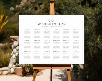 Minimalist Sci Fi Wedding, Sci Fi Seating Chart Template, Alphabetical Seating Chart, Wedding Poster, Edit with Canva, SC4