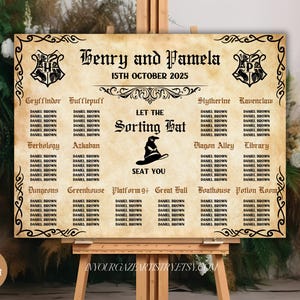 Wizard Seating Chart Template, Vintage Wizard Seating Chart Template, HP Seating Chart, Magical Seating Chart, Edit with Canva, SC15