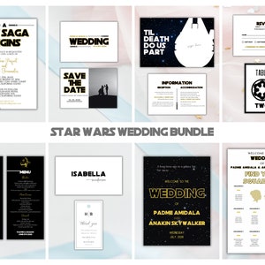 Sci Fi Hochzeitseinladung, digitale druckbare Einladung, Sci Fi Hochzeit Set, sofortiger Download, bearbeiten in Canva, DIY, SW24