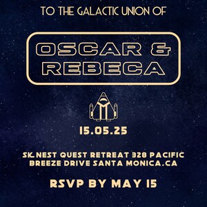 Star Wars Wedding Invitation Template, Digital Printable Invitation ...