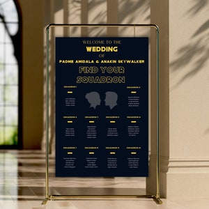 Star Wars Wedding, Star Wars Seating Chart Template, Alphabetical Seating Chart, Wedding Poster, Edit with Canva, SC1 image 2