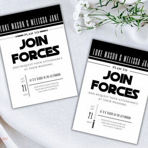Nerdy Wedding Invitation Template, Digital Printable Invitation, Simple