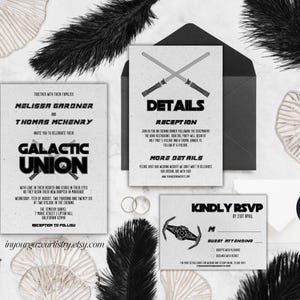 Sci Fi Wedding Invitation Template, Digital Printable Invitation, Nerdy Wedding Invitation, Instant Download, Edit in Canva, DIY, SW35