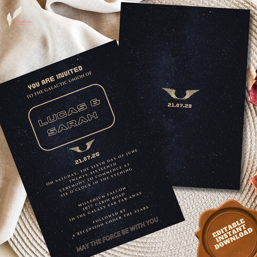 Star Wars Wedding Invitation Template Digital Printable - Etsy