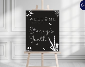 Editable Welcome Sign Template, RIP Twenties Printable Sign, Death to my Twenties Digital Download Sign, RIP 20s 30s 40s 50s