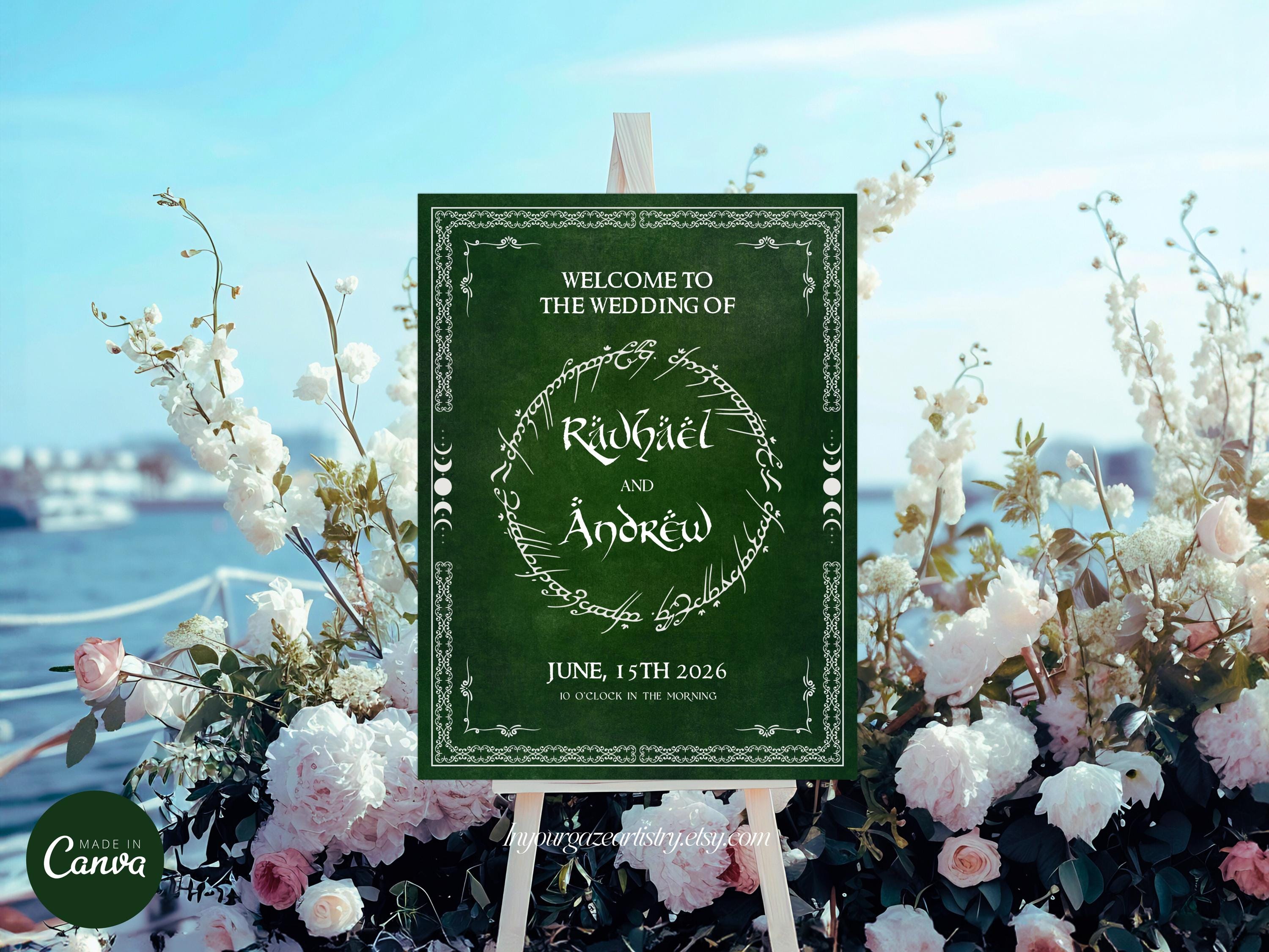 Editable LOTR Wedding Set Large Bundle Templates, Geek Wedding, Tolkien ...