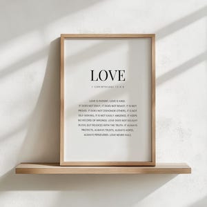 1 Corinthians 13:4-8, Love is Patient Love is Kind, Bible Verse Printable, Christian Print Digital, Christian Home Decor, Wedding Print