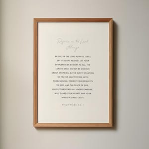 Philippians 4:4-7, Rejoice in the Lord Always, Bible Verse Printable, Minimal Christian Printable, Scripture Prints, Scripture Wall Decor