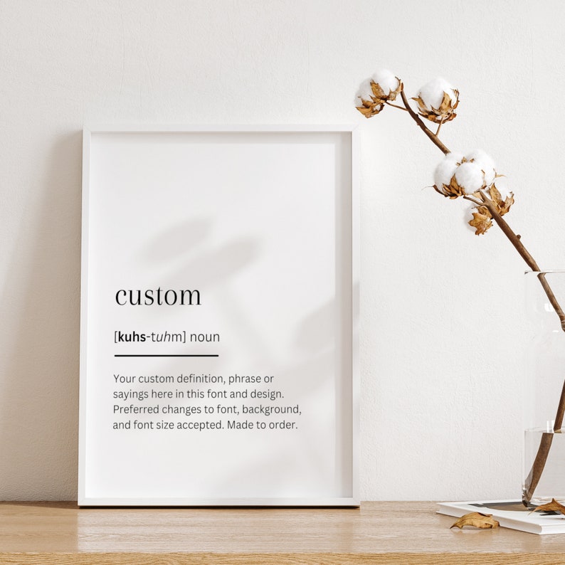 Custom Definition Print, Custom Print, Birthday Gift Printable, Custom Definition Poster, Definition Poster, Dictionary Art, Custom Phrase image 3