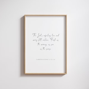 Lamentations 3:22-23, The Lords Unfailing Love and Mercy Still Continue, Bible Verse Printable, Scripture Wall Art Printable