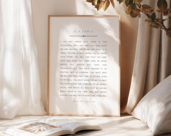 Cita de C.S. Lewis para imprimir, Impresión de cristianismo puro, Impresión de cita de cristianismo, Cita minimalista, Impresión de cita inspiradora, Impresión de cita