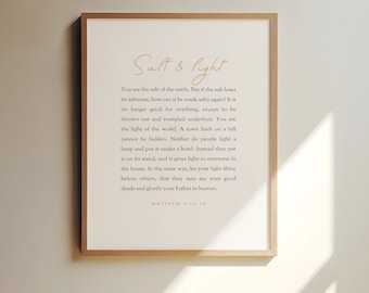 Matthew 5:13-16 Salt & Light Scripture Printable Wall Art (Digital Download)