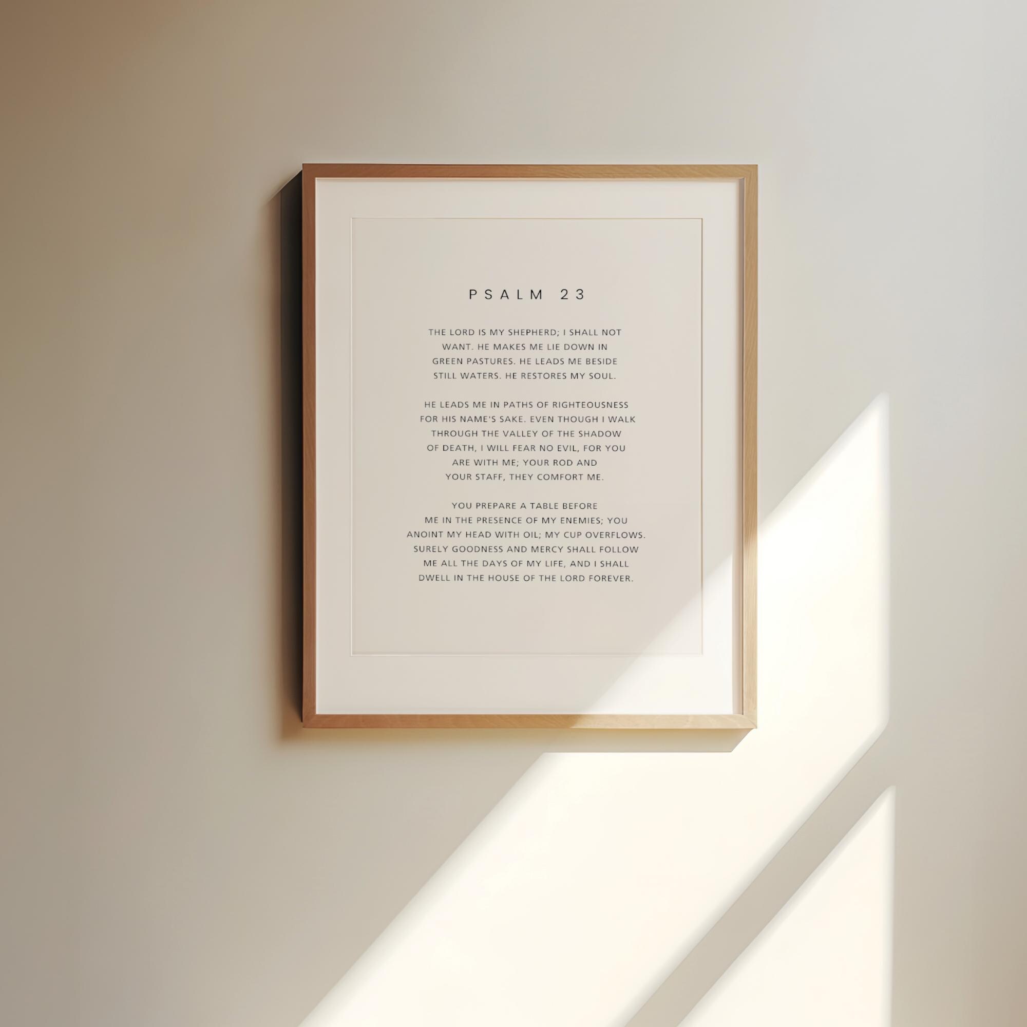 Psalm 23 Wall Art, the Lord is My Shepherd, Psalm 23 Print, Scripture ...