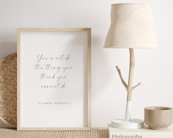Citation d'Eleanor Roosevelt, impression de citation de motivation, impression de citation de bureau, téléchargement numérique