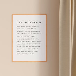 Matthew 6:9-13, The Lord&#39;s Prayer Printable, Christian Home Decor, Prayer Prints, The Lord&#39;s Prayer Wall Art, Bible Verse Printable