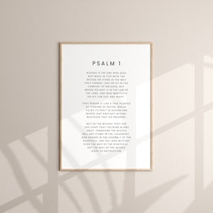 Psalm 1 Bible Verse Printable: Modern Scripture Wall Art (Digital Download)