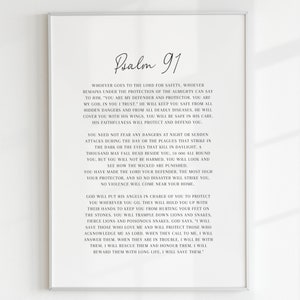 Psalm 91 Wall Print, Christian Home Decor, Moderne Christelijke Kunst, Psalm 91 Printable, Bijbelvers Poster, Schriftmuurkunst