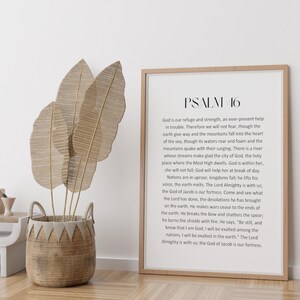 Psalm 46, God Is Our Refuge and Strength, Modern Scripture Art, Bible Verse Printable, Christian Home Decor, Scripture Printable Wall Art