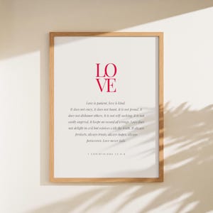1 Corinthians 13:4-8, Love is Patient Love is Kind, Christian Printables, Bible Verse Printable, Wedding Bible Verse, Christian Home Decor