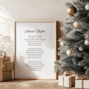 Silent Night Holy Night, Silent Night Printable, Silent Night Digital Print, Christmas Printable Wall Art, Christmas Song