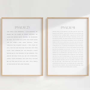 Set of 2 Christian Wall Art, Psalm Prints, Bible Verse Printable, Modern Christian Print, Set of 2 Psalm Prints, Christian Home Decor