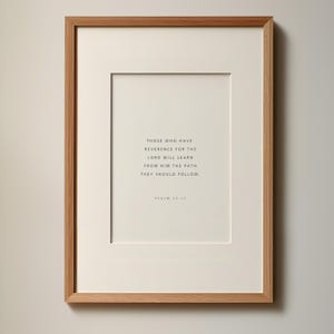 Psalm 25:12, Those Who Have Reverence for the Lord, Bible Verse Wall Art, Christian Prints, Scripture Poster, Office Scripture Wall Art