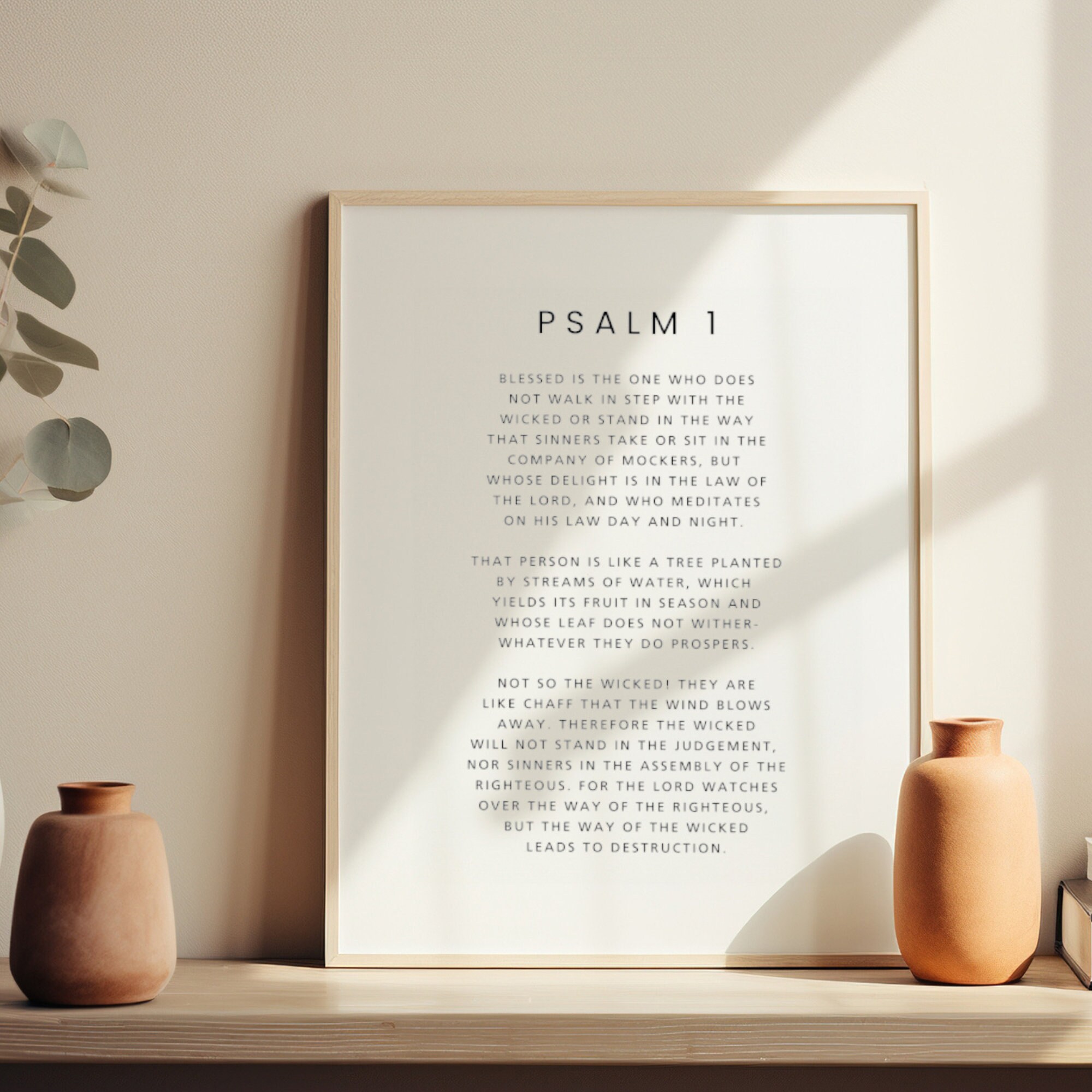 Psalm 1 Bible Verse Printable: Modern Scripture Wall Art (digital ...