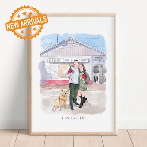 Custom Watercolor Portrait, Family Portrait From Photo, Custom Couple Illustration, Watercolor Painting, Anniversary Gift, Engagement Gift