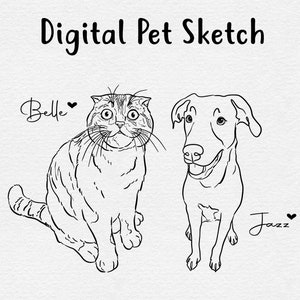 Custom Line Drawing, Custom Pet Outline Drawing, Pet Sketch From Photo, Custom Dog Outline, Simple Dog Sketch, Custom Art, DIGITAL FILE ONLY