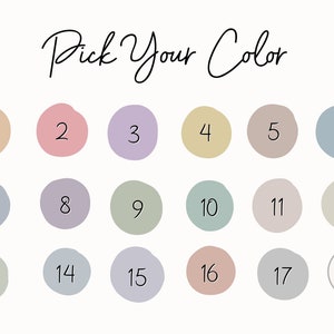 May include: A chart with 17 color swatches numbered 1 through 17. The chart is titled "Pick Your Color".