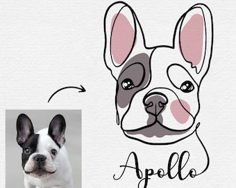 Custom Line Drawing from Photo, Custom Pet Outline Drawing, Pet Line Art Sketch, Custom Dog Outline, Simple Pet Line Art, DIGITAL FILE ONLY