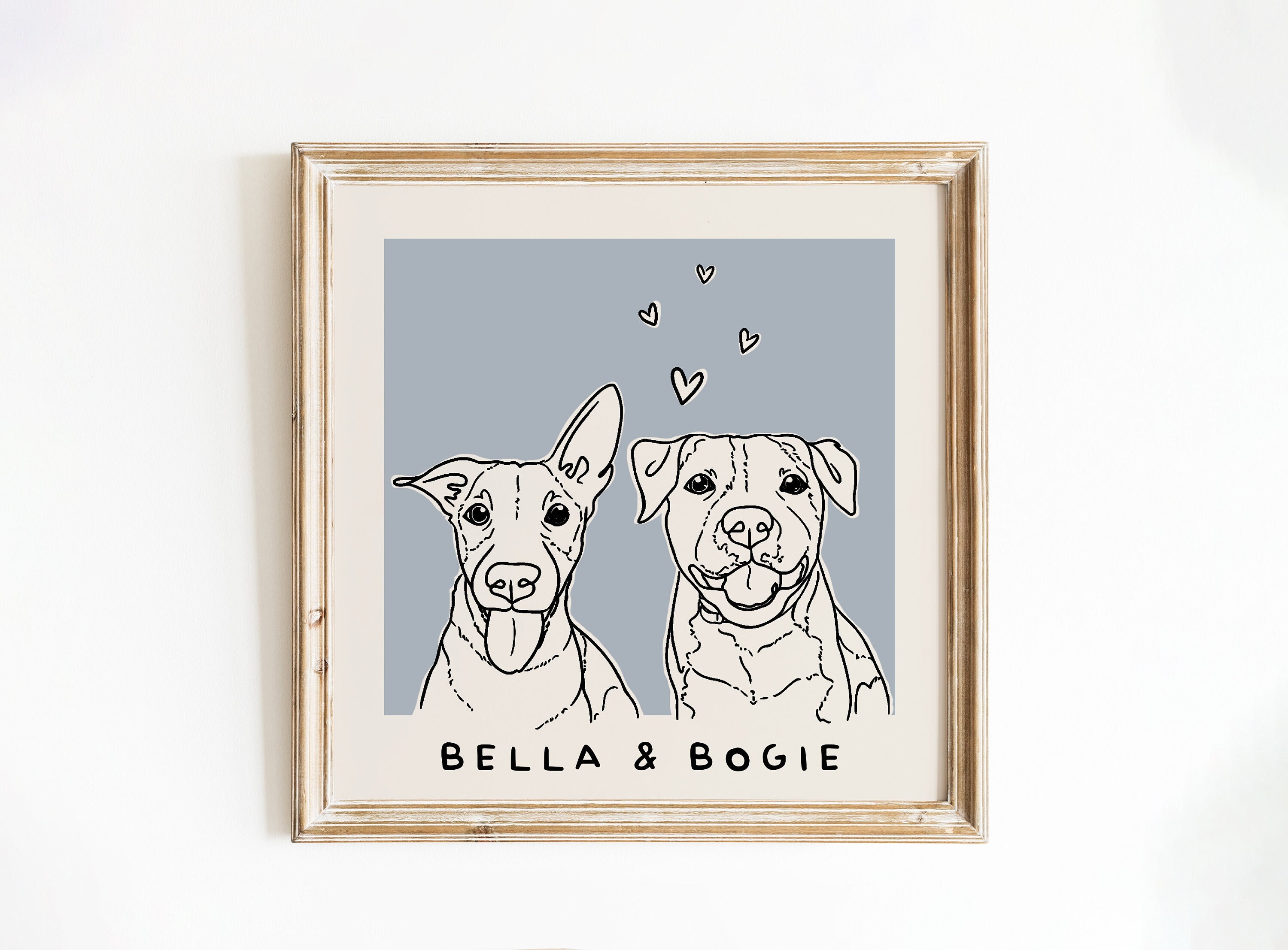 Custom Pet Line Art, Custom Dog Mom Portrait, Dog Line Art, Dog Mom Art, Custom From Photo, Dog Mom Gift, Mother Gift, Dog Dad Gift
