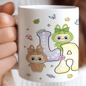 Labubu Monster Elfen K-POP Elvish Creature Cartoon 11oz Keramikbecher Style E