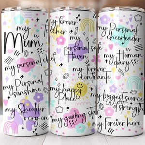 My Mum with Doodles 20 oz Stainless Steel Skinny Tumbler