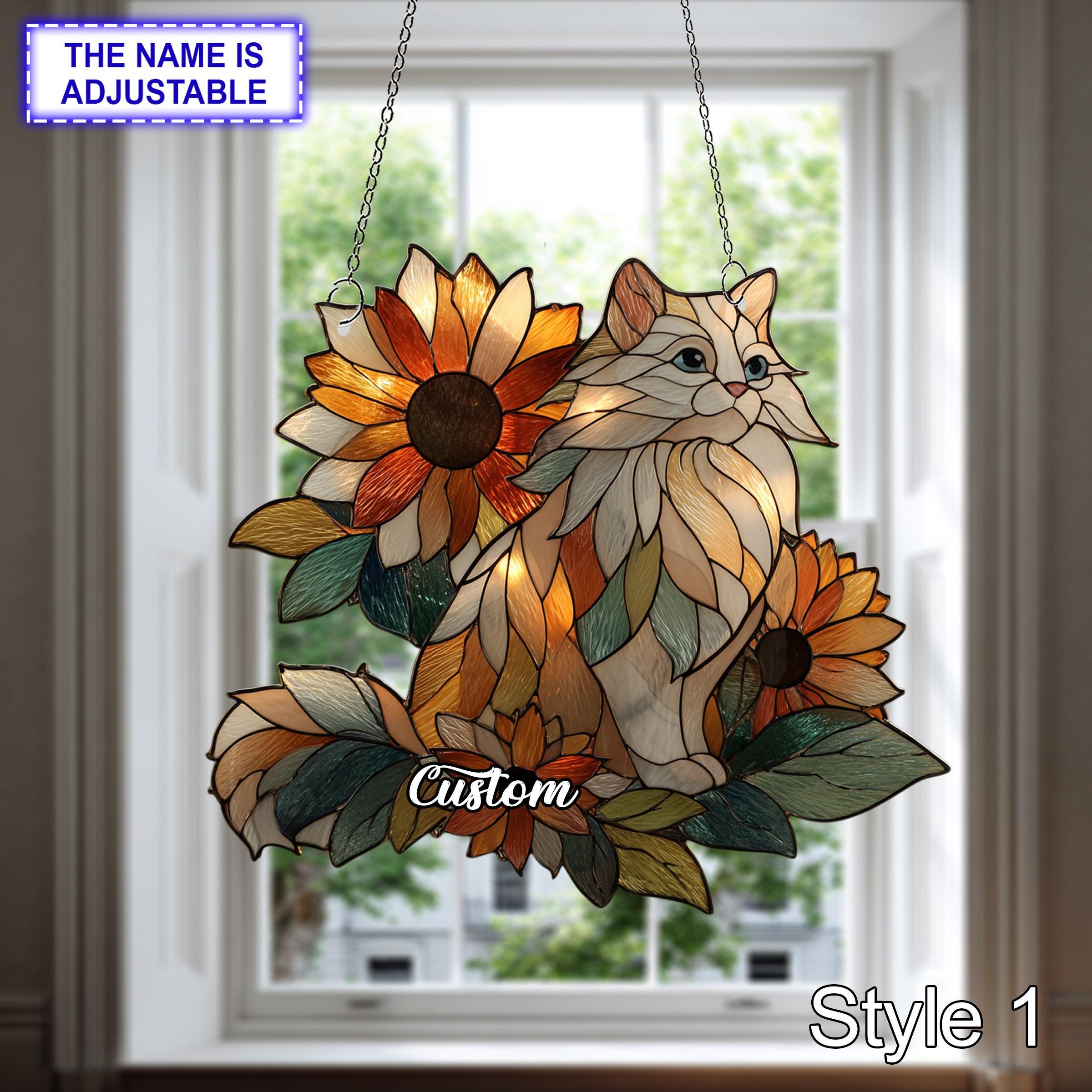 のりぴ　アクリル画　窓猫 絵画のアクリル画で香月和夫が描いた猫の絵「窓辺の猫」を通販で販売