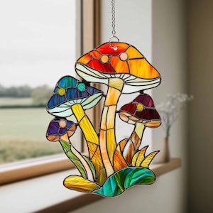 Protetor solar acrílico tipo cogumelo, decoração de acrílico para janela, decoração de parede para janela com cogumelo voador, protetor solar 2D plano