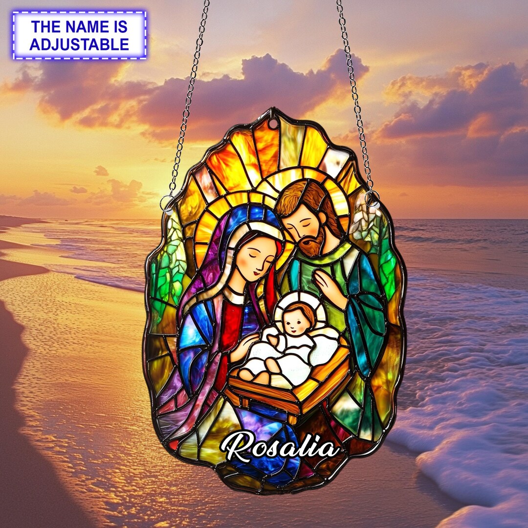 Nativity Catholic Window Hanging Acrylic Ornament, Christmas Gift, 2D ...