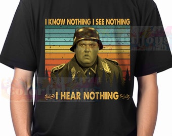 Sergeant Schultz - I Know Nothing I See Nothing I Hear Nothing Sunset Vintage Retro T-shirt, SweatShirt, Hoodie, Tshirt
