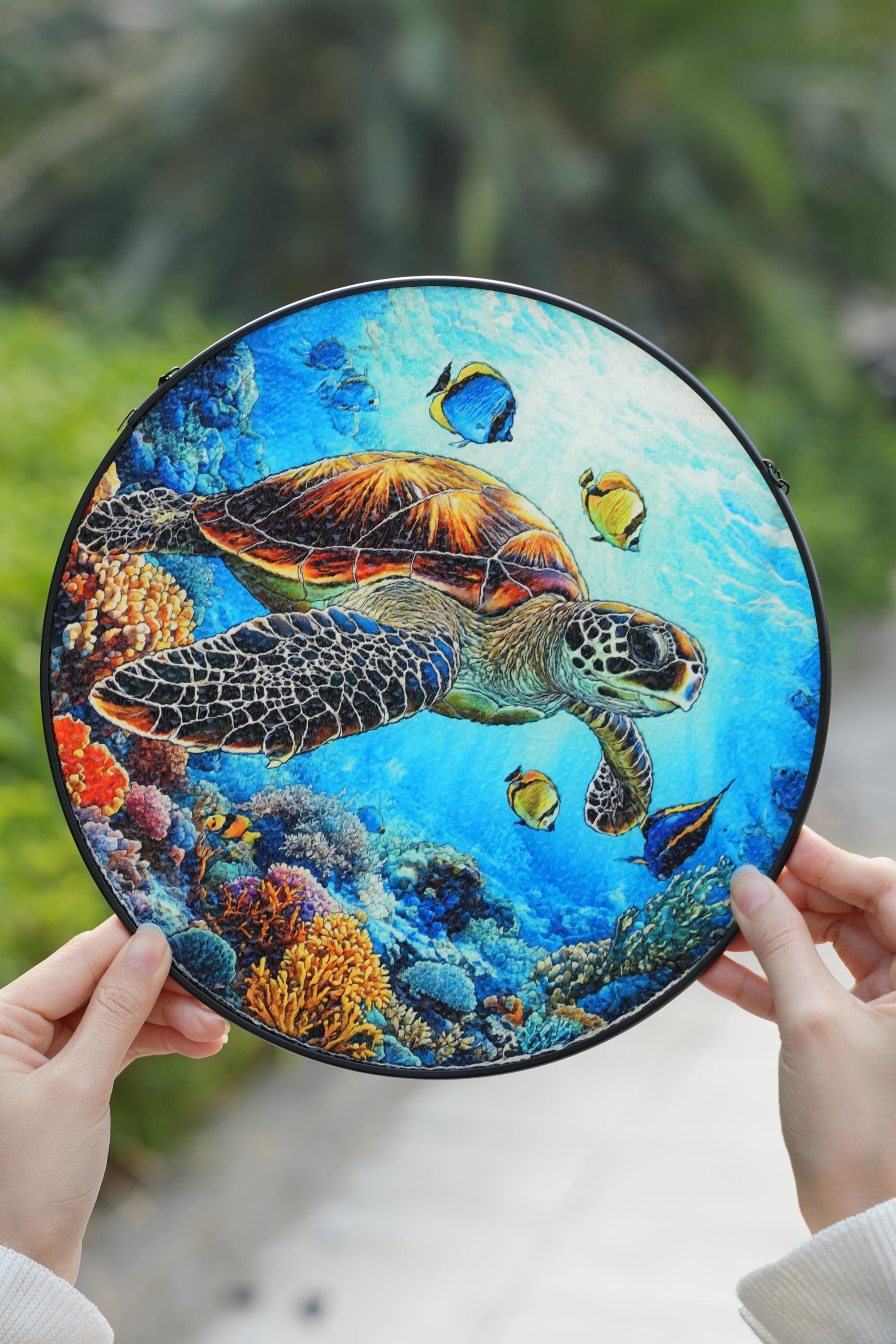 カスタムネーム入りエベレストステンドグラスサンキャッチャー