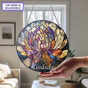 光るクラゲのステンドグラスサンキャッチャー、手作りの窓用吊り下げ