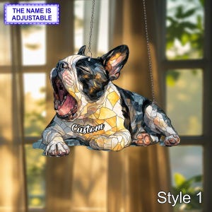 Boston Terrier Dog Acrylic Window Hanging, Tree Hanging , Acrylic Boston Terrier Ornament, Cute Pet Lover Gift, Custom Dog Home Decor